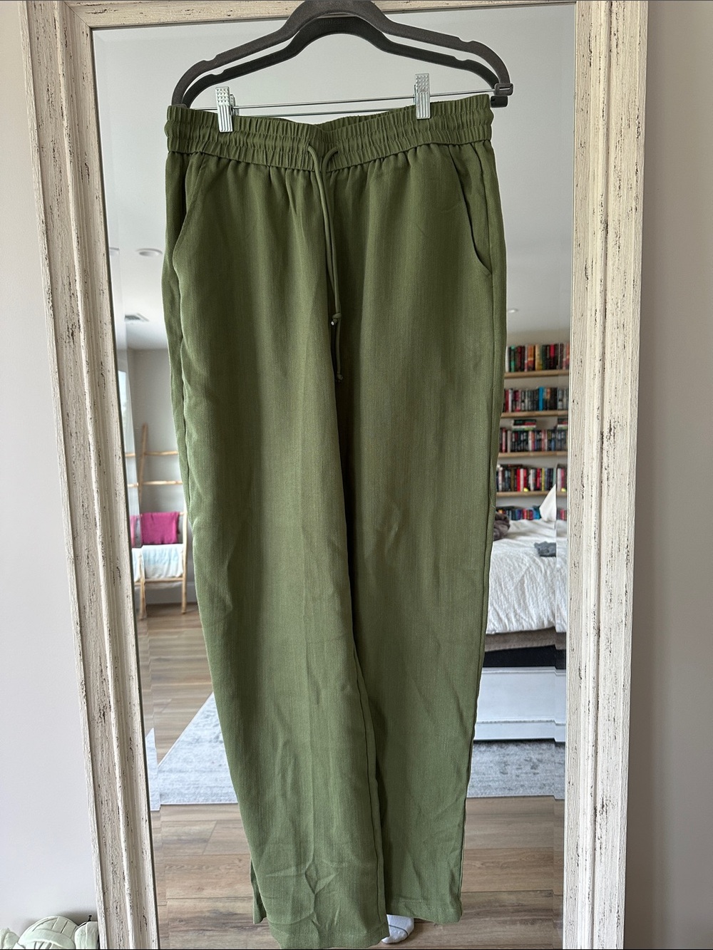HALARA Olive Green Wide Leg Drawstring Pants